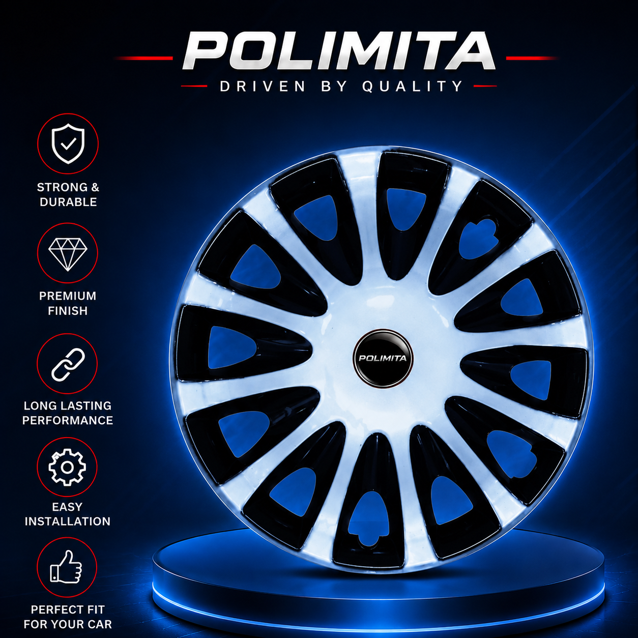 Premium Car Wheel Cover 15 Inch | POLIMITA (DC14IND)