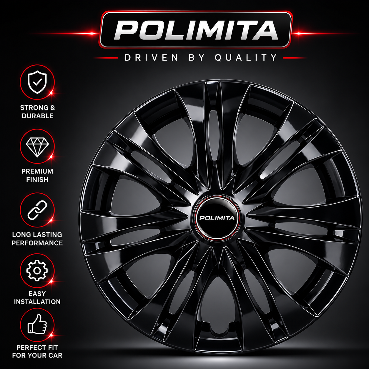 Premium Car Wheel Cover 15 Inch | POLIMITA (B15NINNOVA)