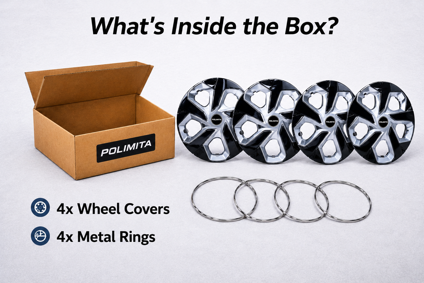 Premium Car Wheel Covers 15 Inch | POLIMITA (DC15TP)
