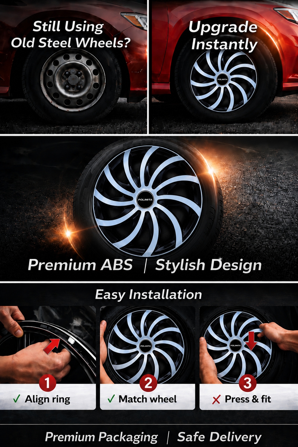 Premium Car Wheel Cover 15 Inch  POLIMITA (DC15DIA)