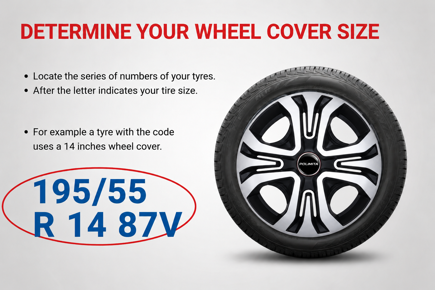 Premium Car Wheel Cover 14 Inch | POLIMITA (DC14TIAGO)