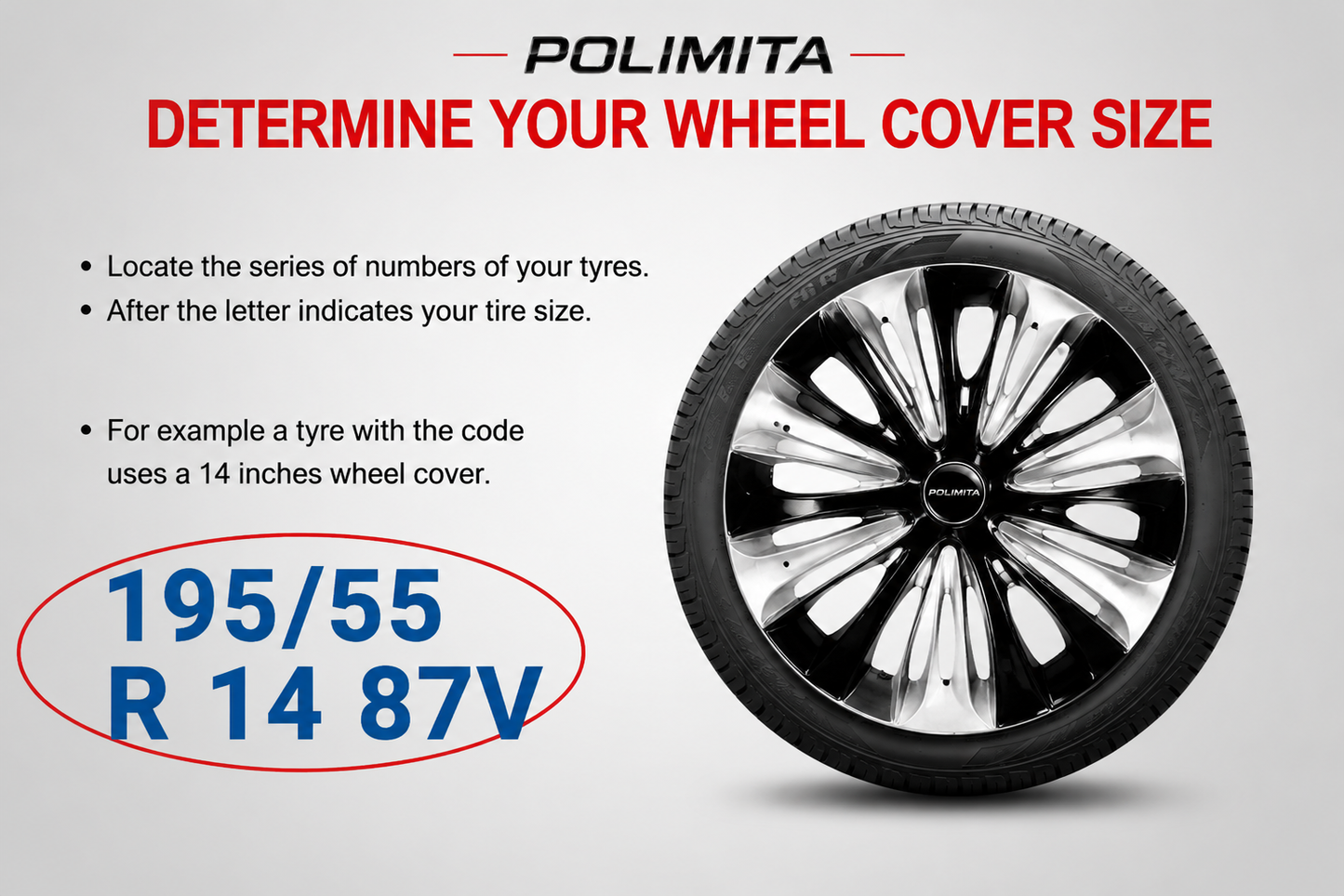 Premium Car Wheel Covers 15 Inch  / POLIMITA (DC15OERT)